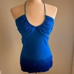 Falls 100% Silk Ocean Blue Halter Top